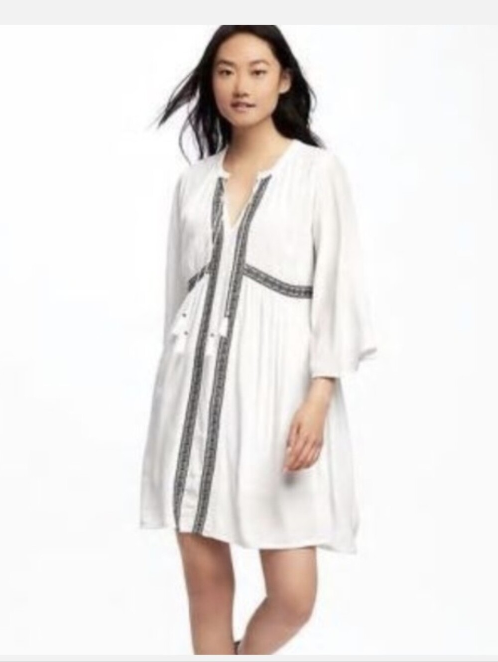 NWT Old Navy Boho White Embroidered Dress